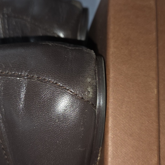 Coach Dark BROWN, Chestnut Flats with Gold Hardware and Plaid Lining 8 8B - Picture 10 of 14